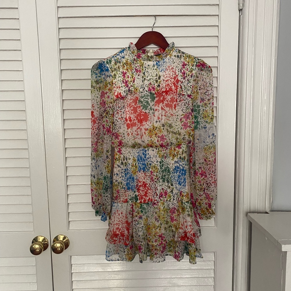 Aqua | Long Sleeve Smocked Mini Dress | Size XS